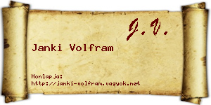 Janki Volfram névjegykártya